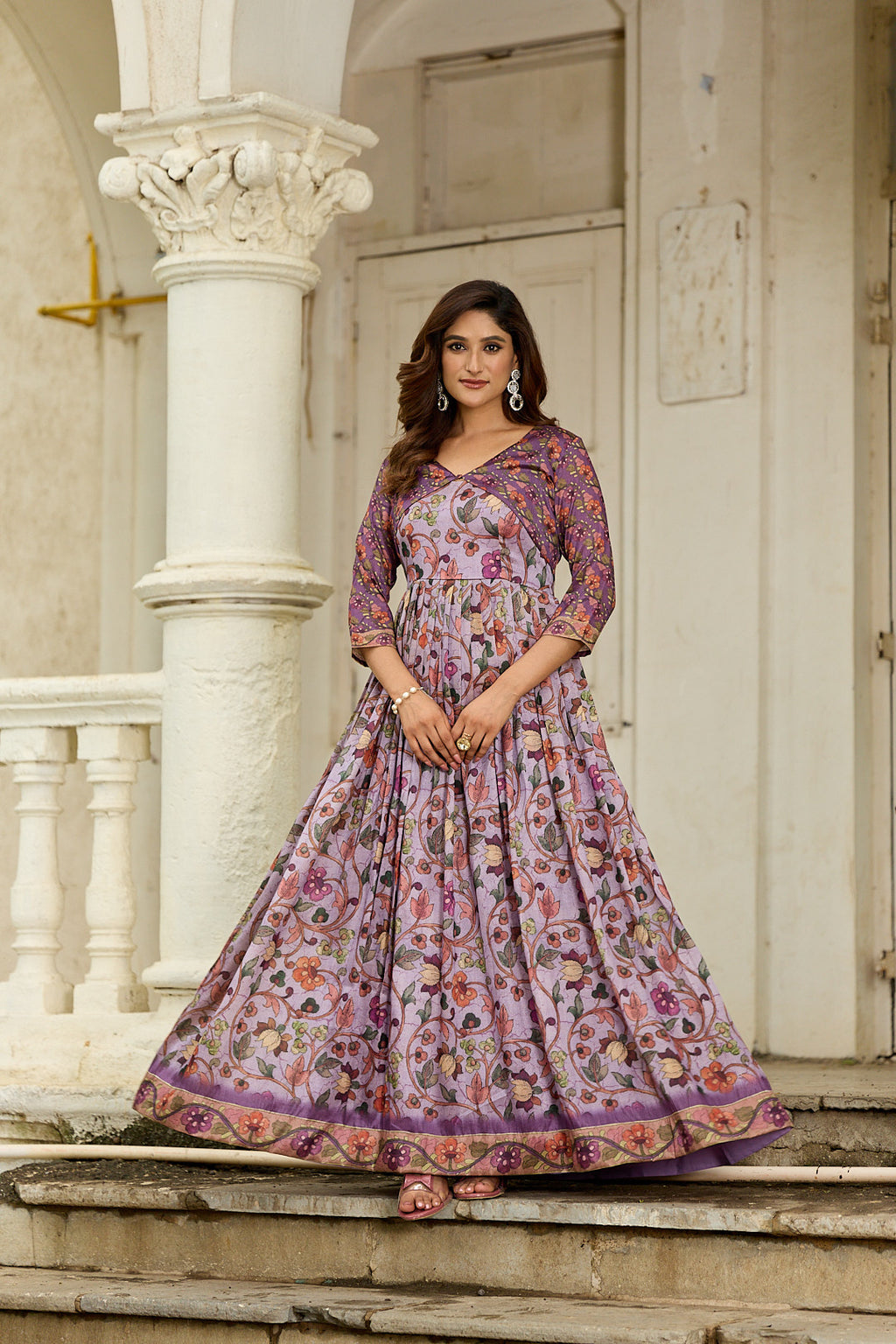 Floral Grace Jacket Gown