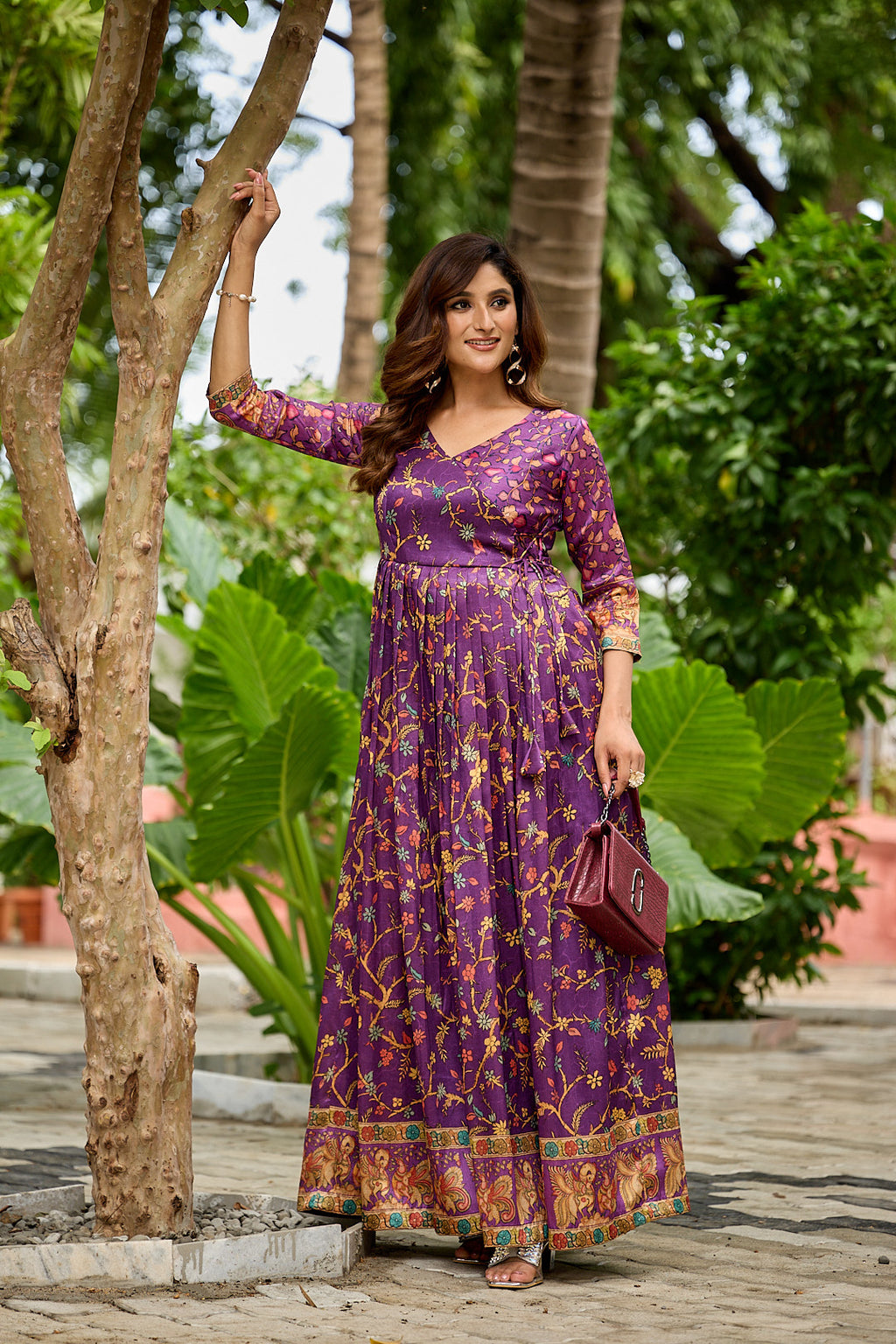 Noorika Floral Wrap Gown
