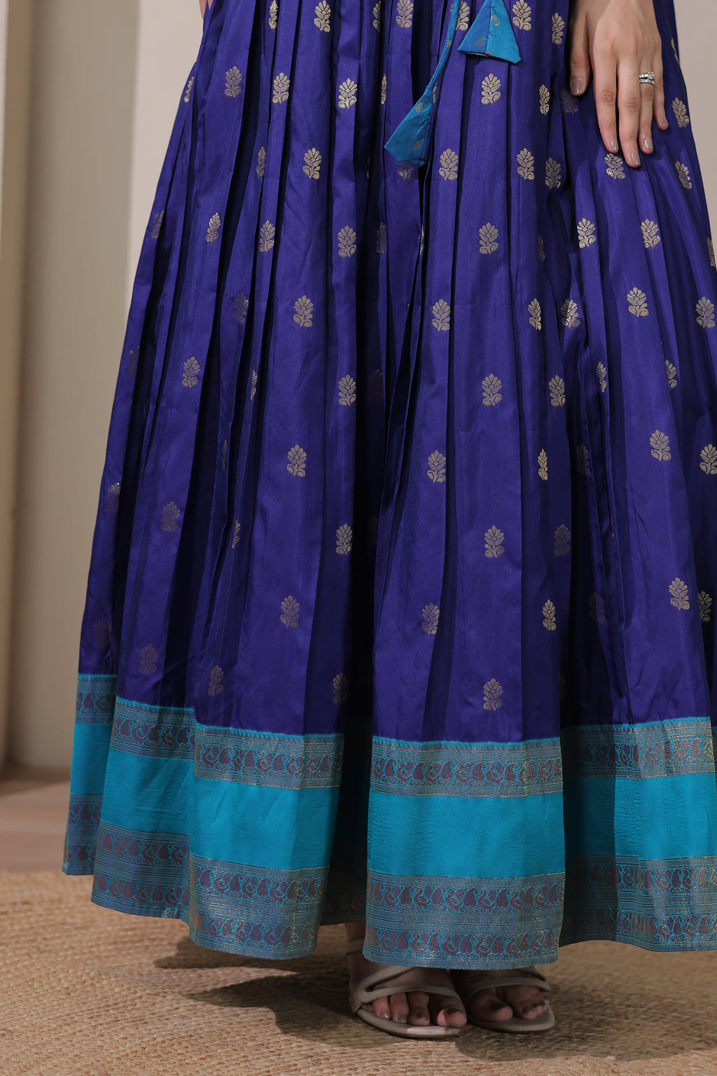 Rangrez Contrast Silk Gown