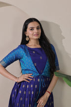 Rangrez Contrast Silk Gown