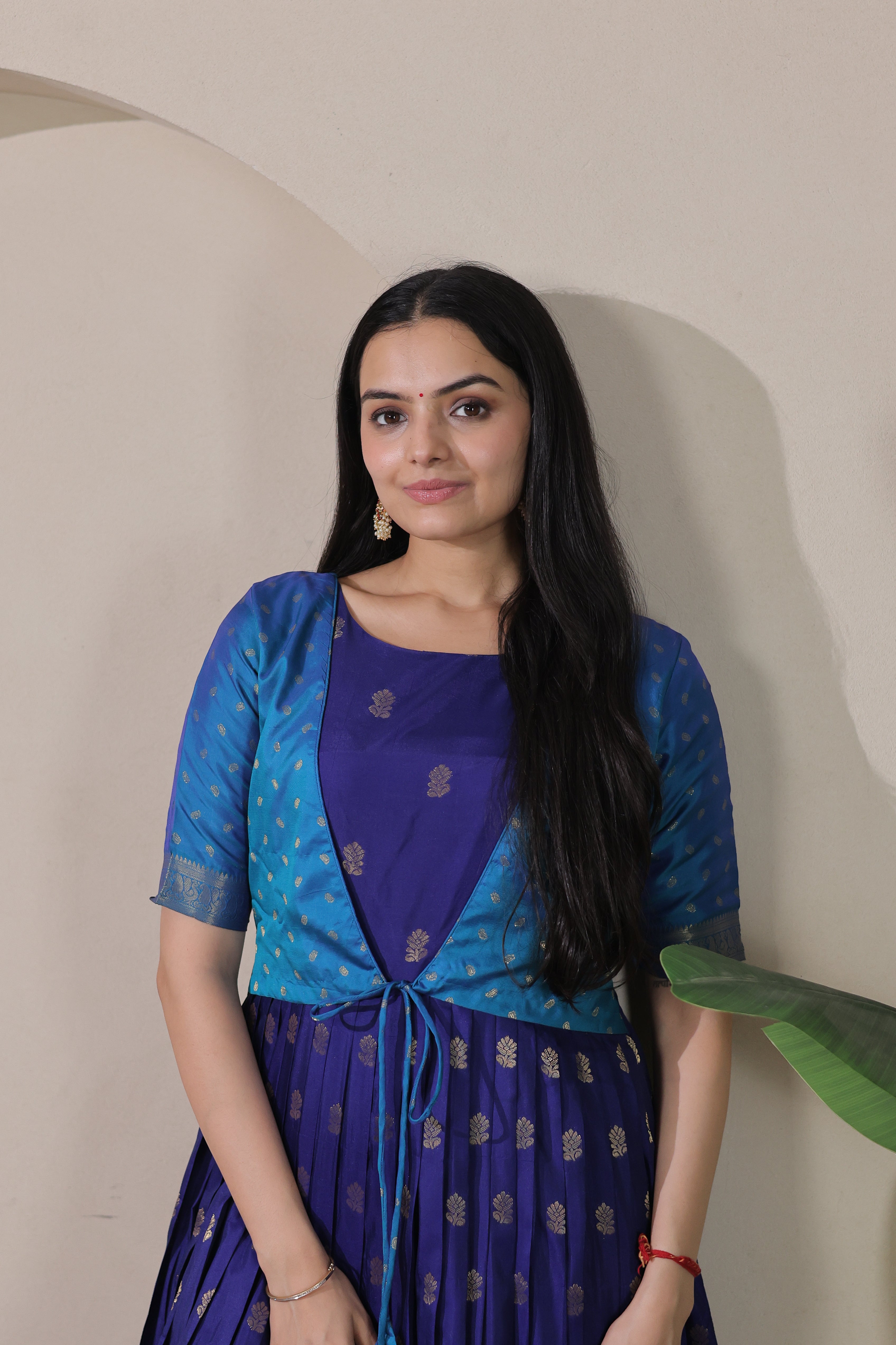 Rangrez Contrast Silk Gown