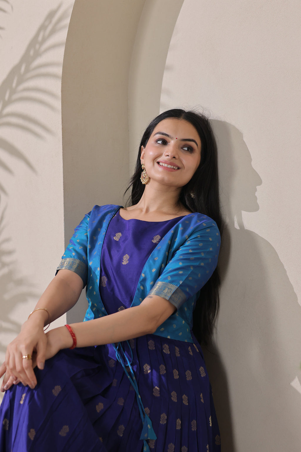 Rangrez Contrast Silk Gown