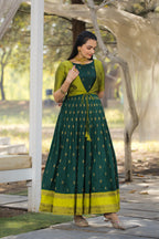 Rangrez Contrast Silk Gown
