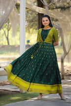 Rangrez Contrast Silk Gown