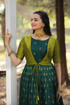 Rangrez Contrast Silk Gown