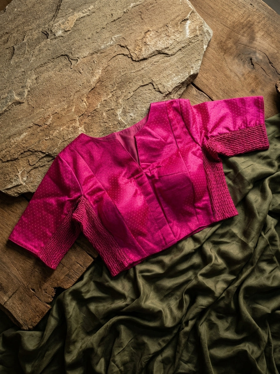 Gajji Boatneck Streatchable Blouse