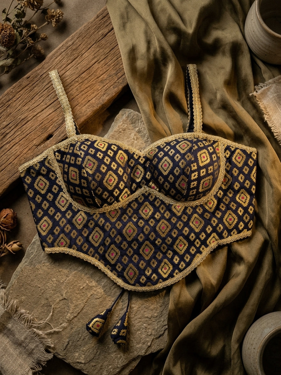 The Evara Banarasi Corset Blouse
