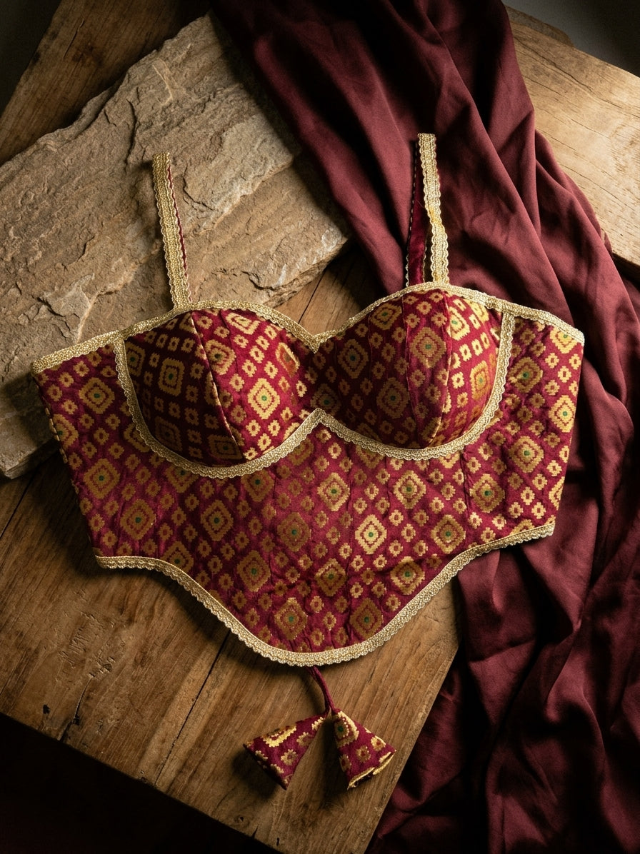 The Evara Banarasi Corset Blouse
