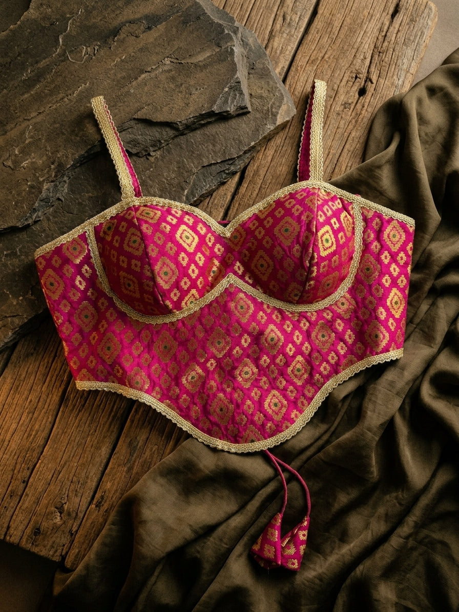 The Evara Banarasi Corset Blouse