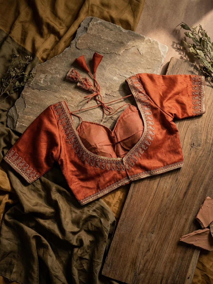 Italian Silk Beads Work Blouse
