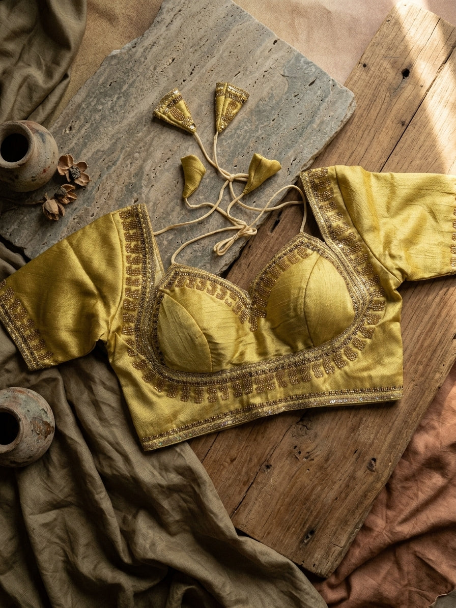 Italian Silk Beads Work Blouse