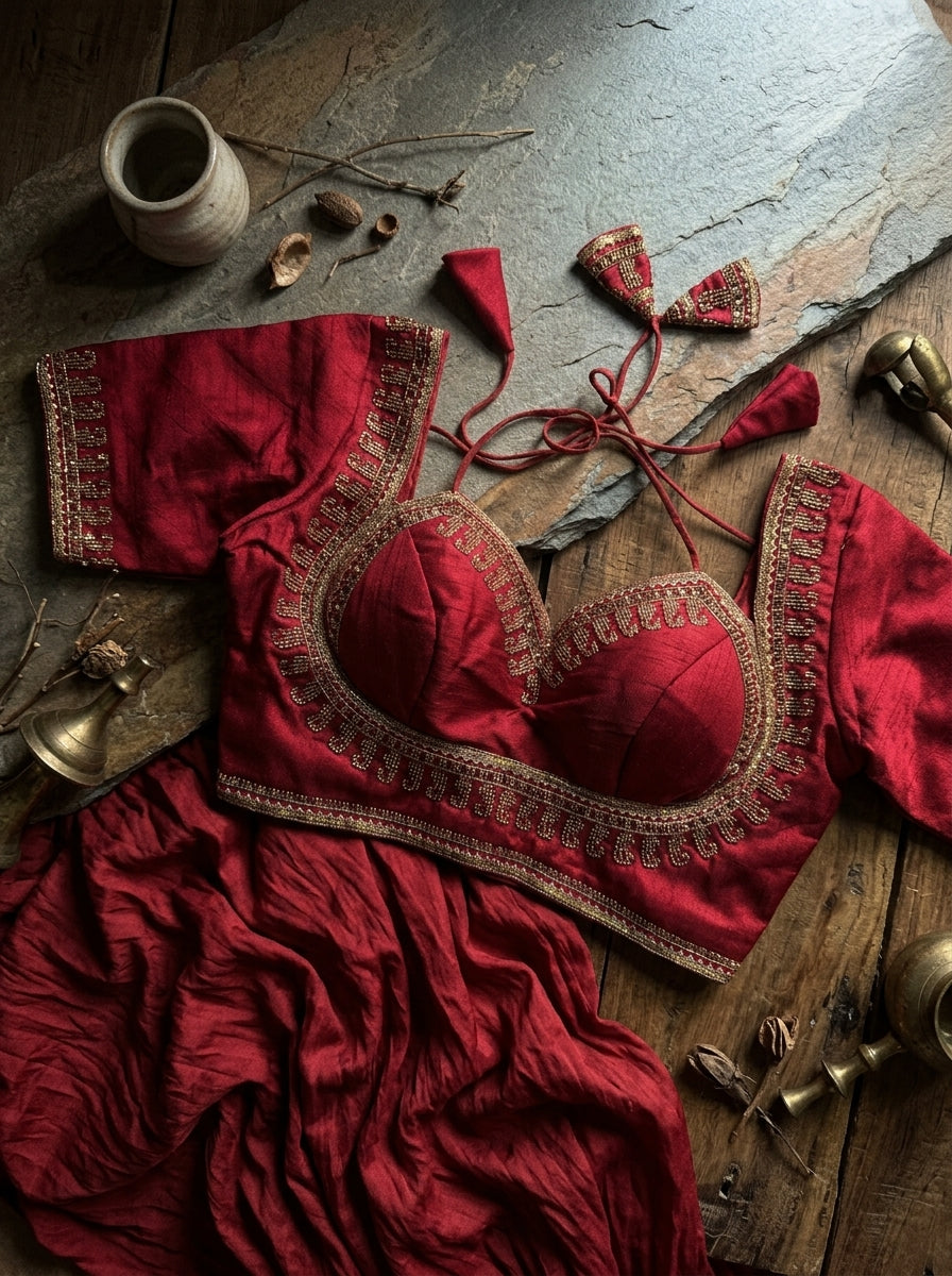 Italian Silk Beads Work Blouse