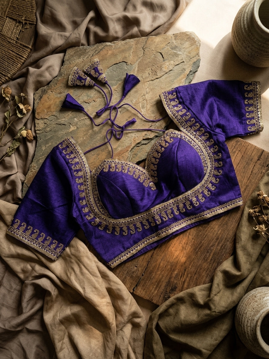 Italian Silk Beads Work Blouse