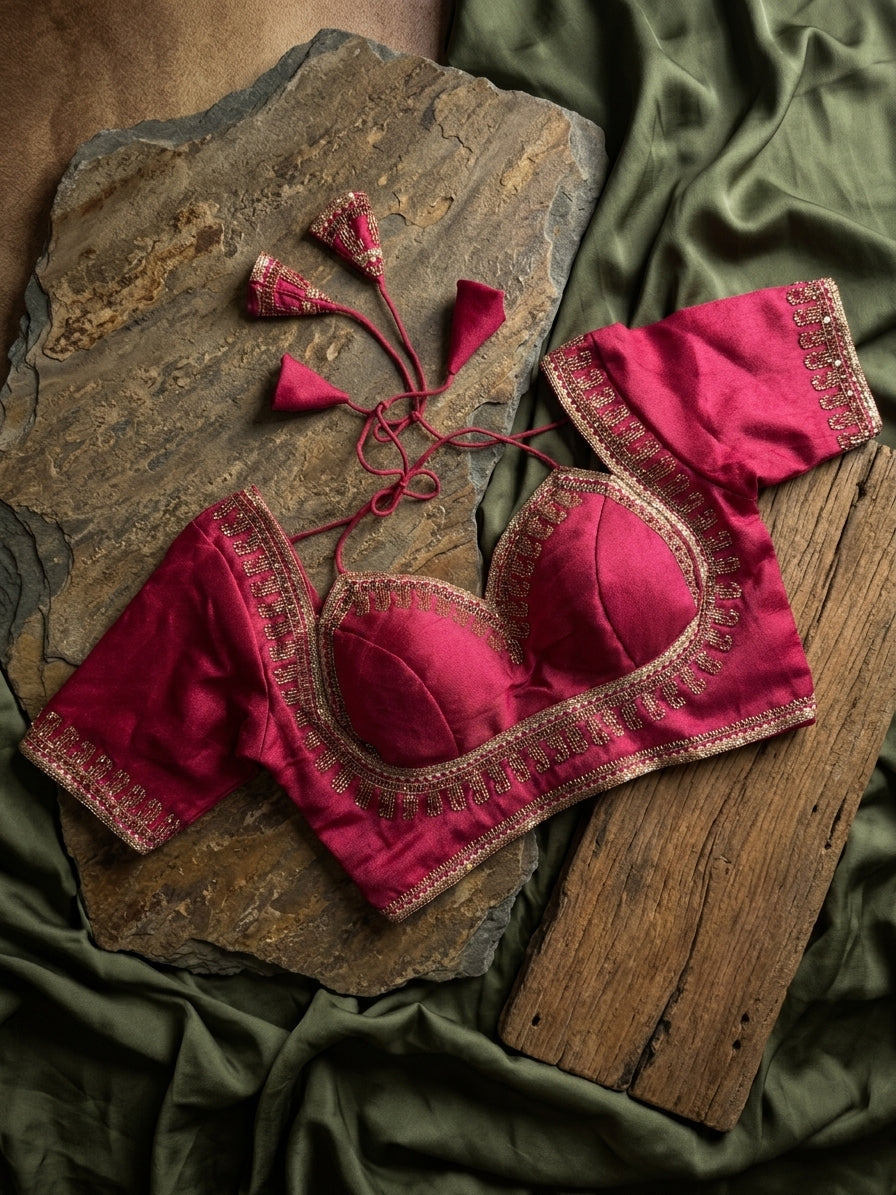 Italian Silk Beads Work Blouse
