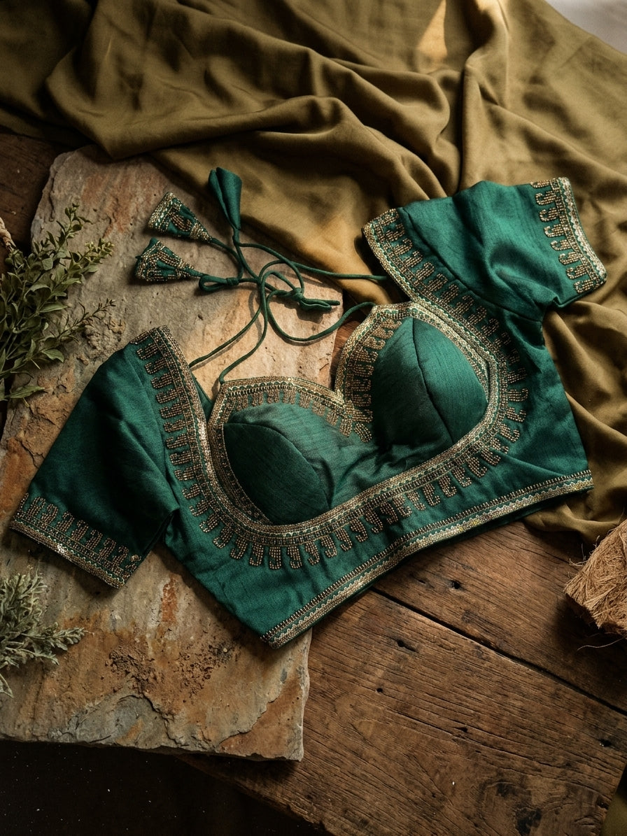 Italian Silk Beads Work Blouse