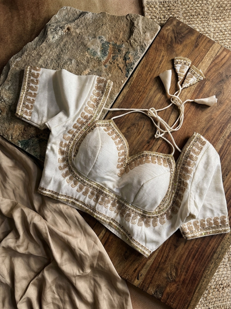 Italian Silk Beads Work Blouse