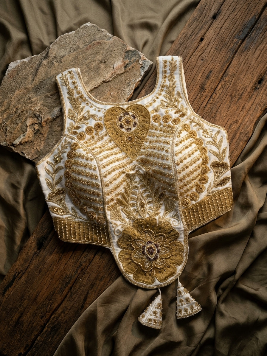 Beadwork Backless Blouse
