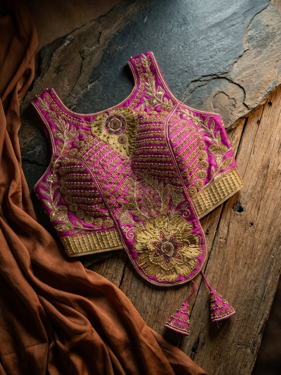 Beadwork Backless Blouse
