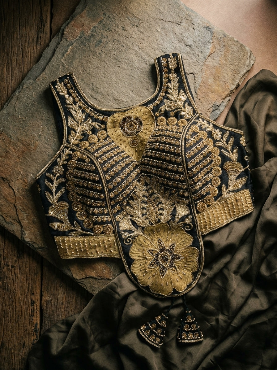 Beadwork Backless Blouse
