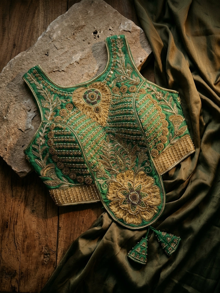 Beadwork Backless Blouse