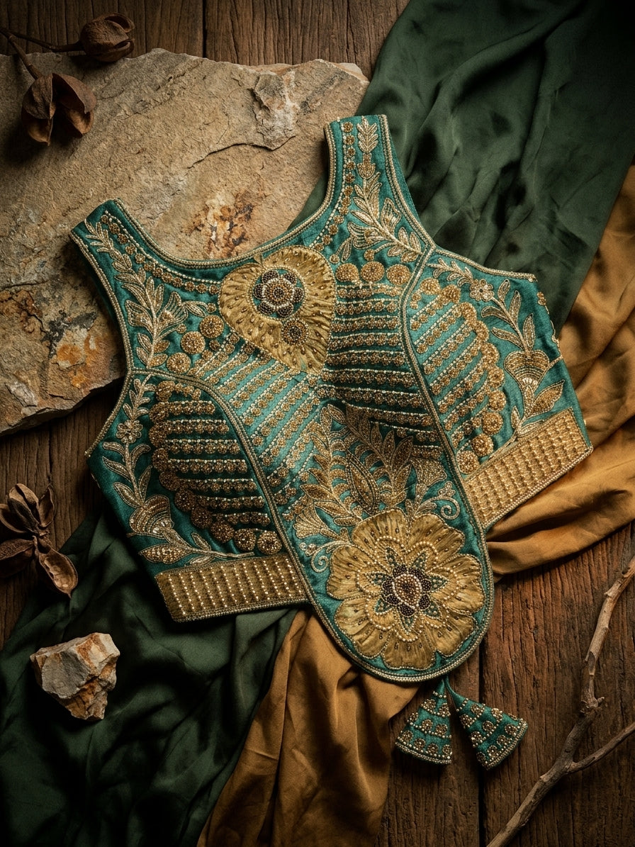 Beadwork Backless Blouse