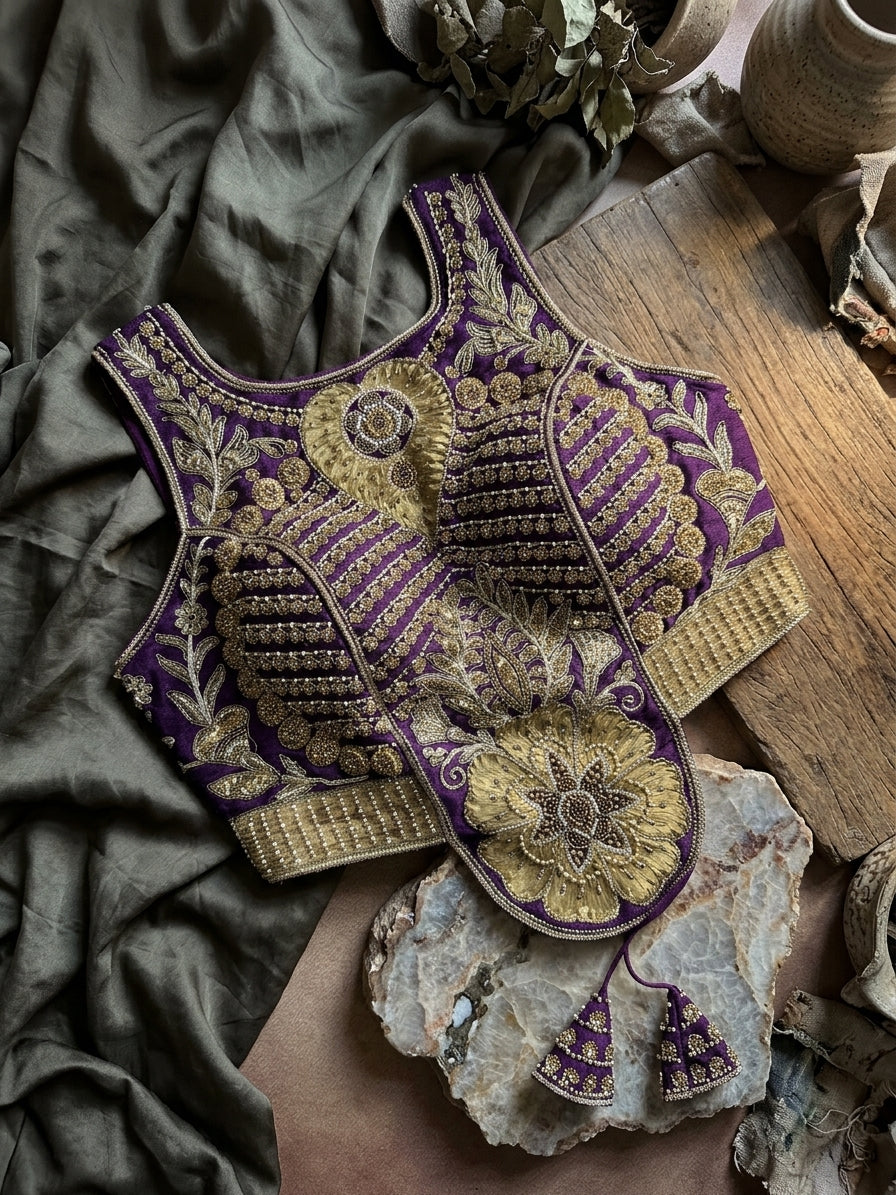 Beadwork Backless Blouse