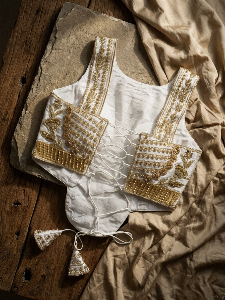 Beadwork Backless Blouse