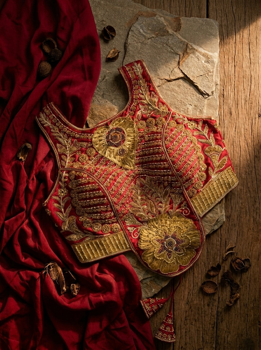 Beadwork Backless Blouse