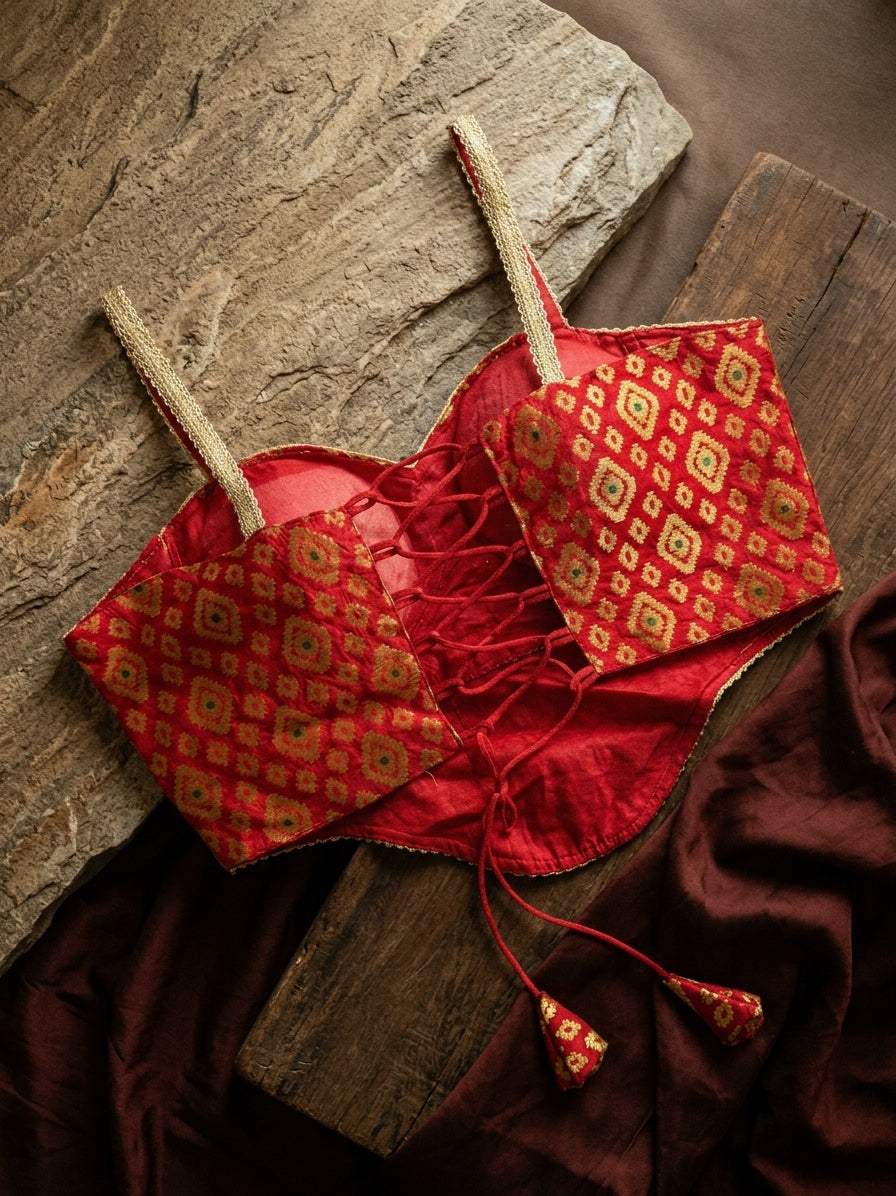 The Evara Banarasi Corset Blouse