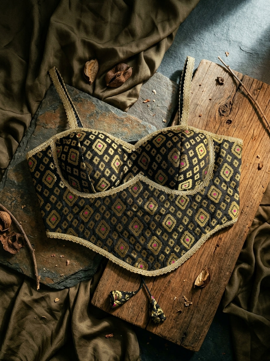 The Evara Banarasi Corset Blouse