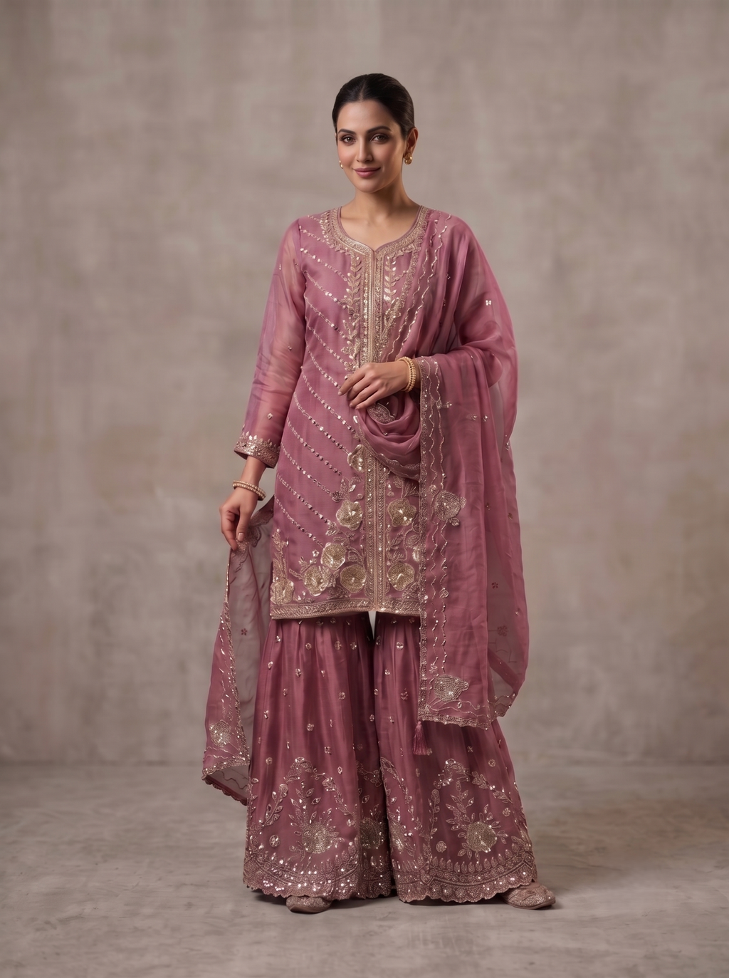 Aarzoo Embroidered Sharara Suit