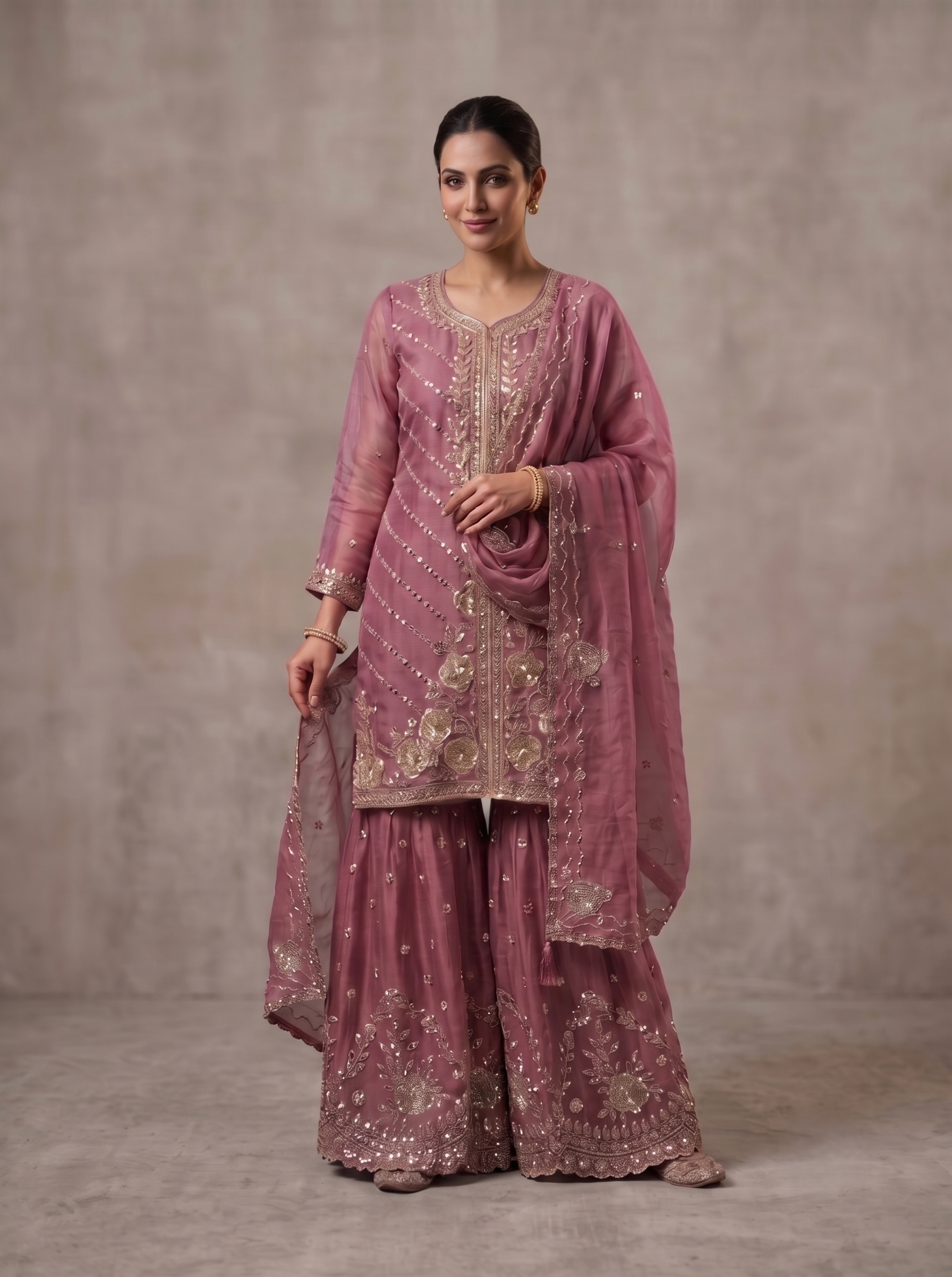 Aarzoo Embroidered Sharara Suit