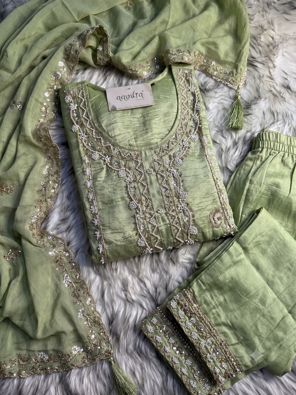 Nazrana Dolomite Silk Sharara Suit Set
