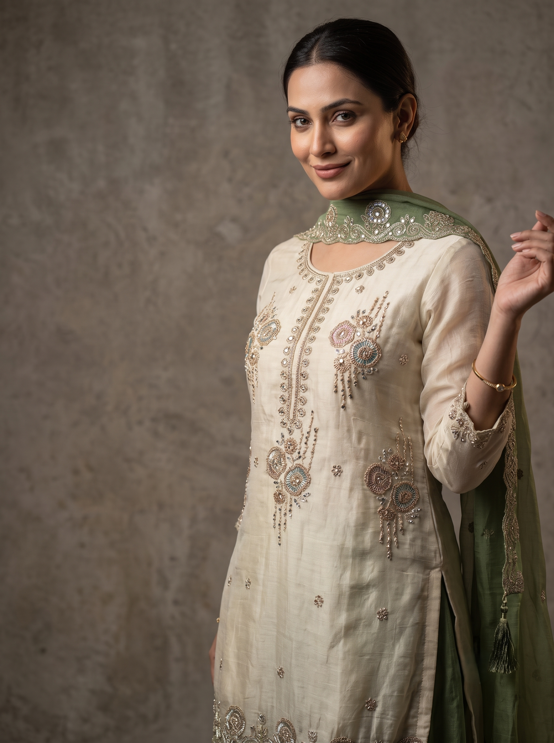 Zariya Glorious Silk Embroidered Sharara Set