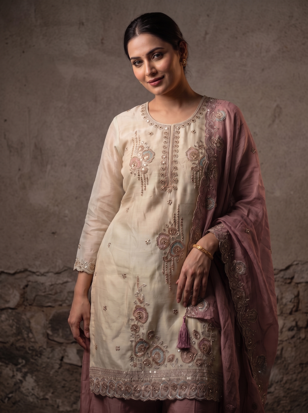 Zariya Glorious Silk Embroidered Sharara Set