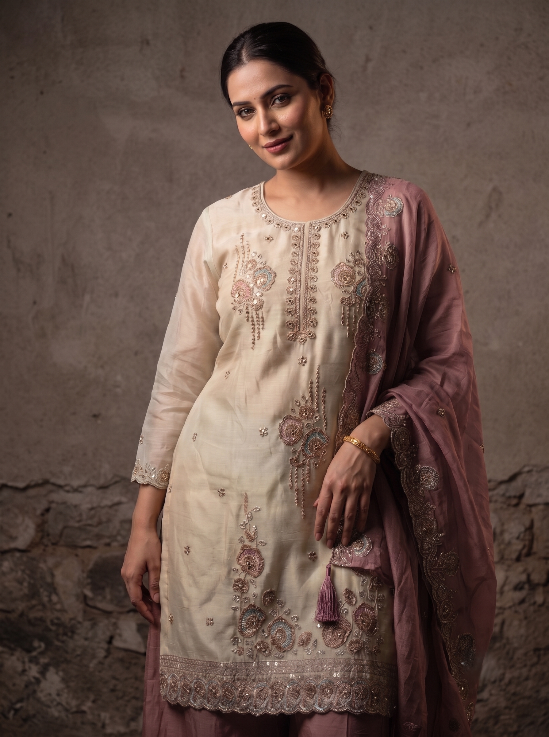 Zariya Glorious Silk Embroidered Sharara Set
