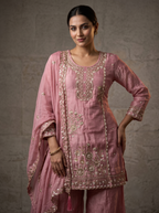 Nazrana Dolomite Silk Sharara Suit Set