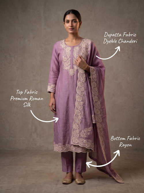 Festive Roman Unstitched Silk Suit