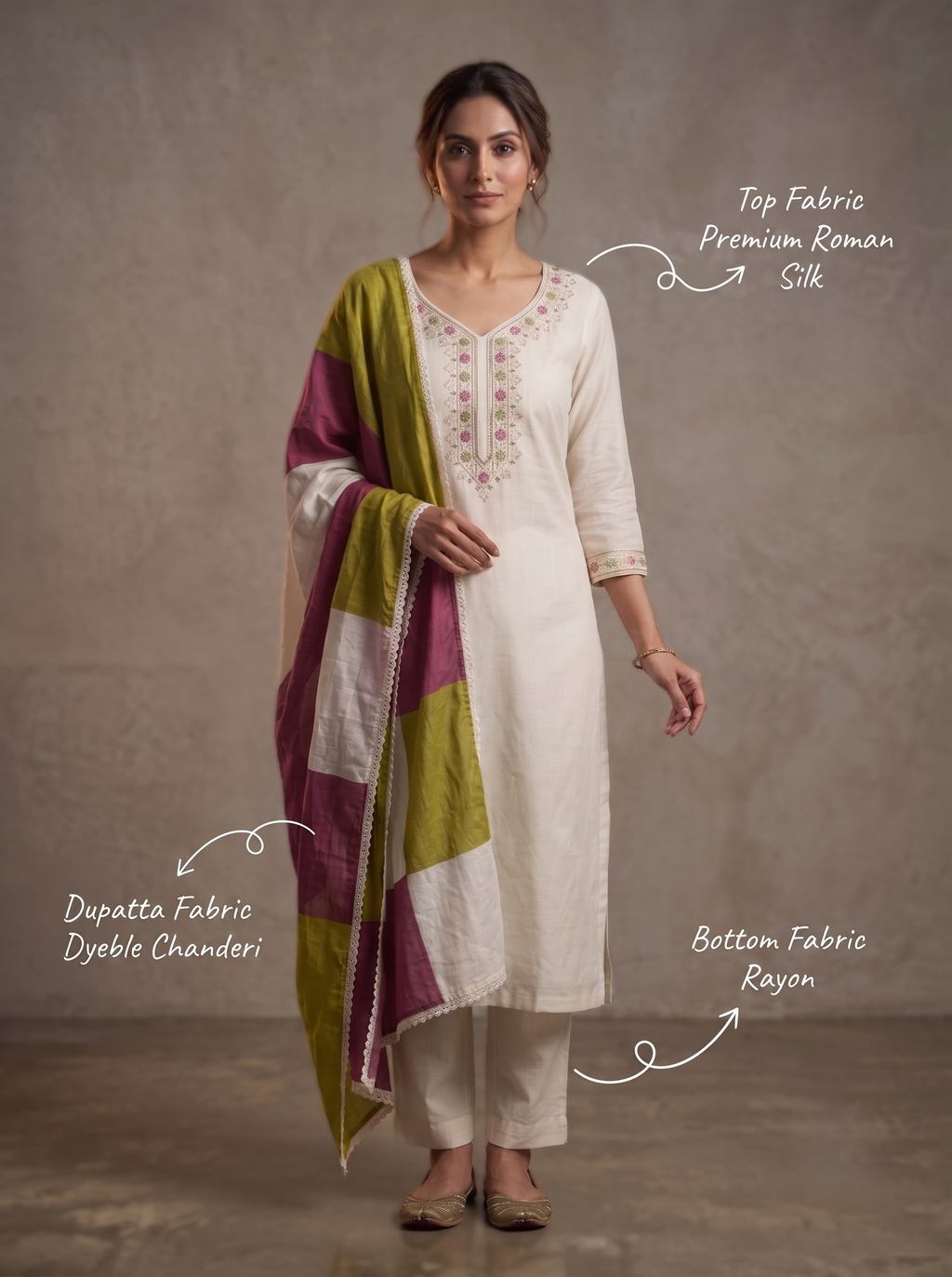 Luxury Roman Silk Unstitched Suit