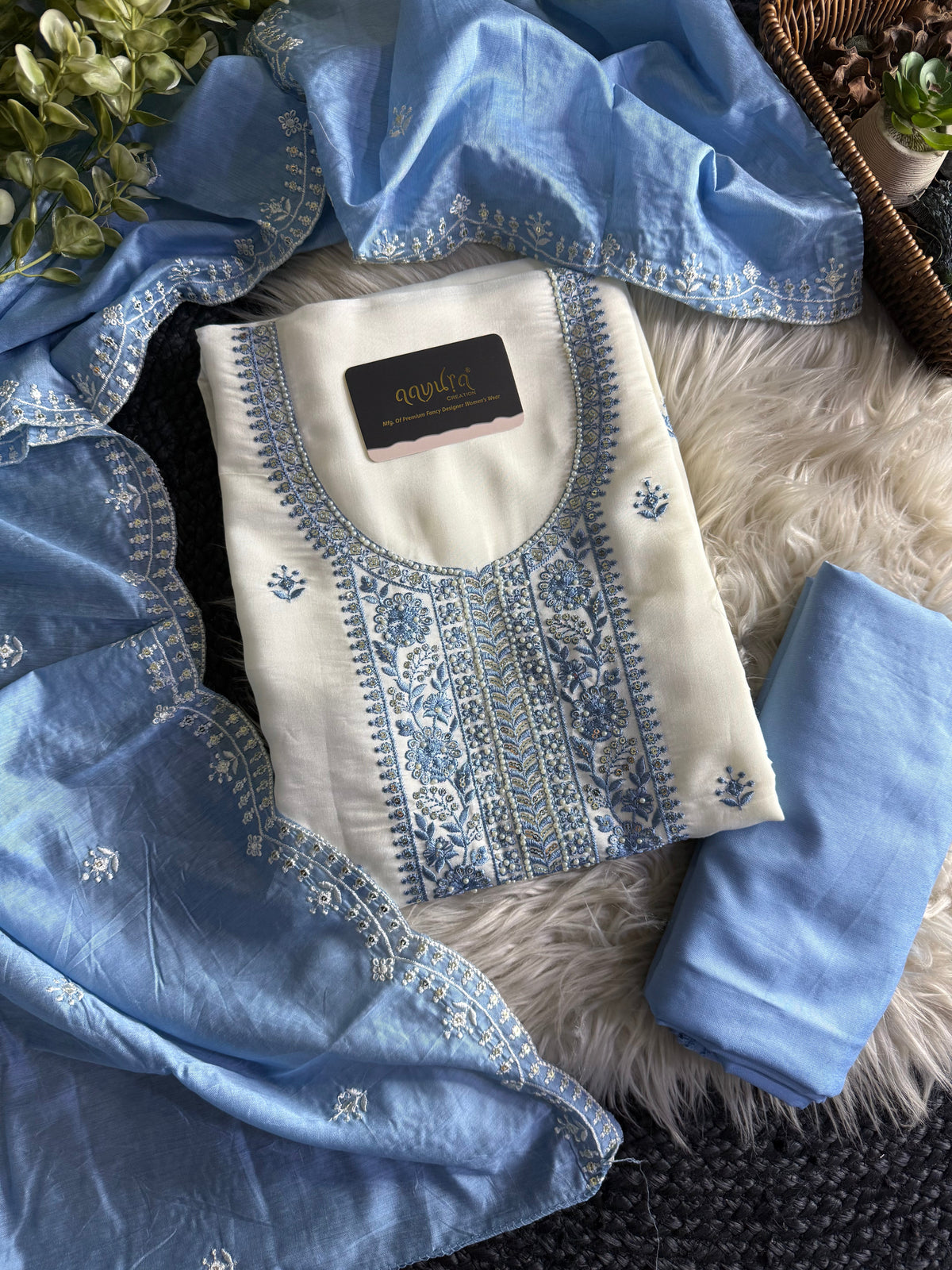 Signature Roman Unstitched Silk Suit