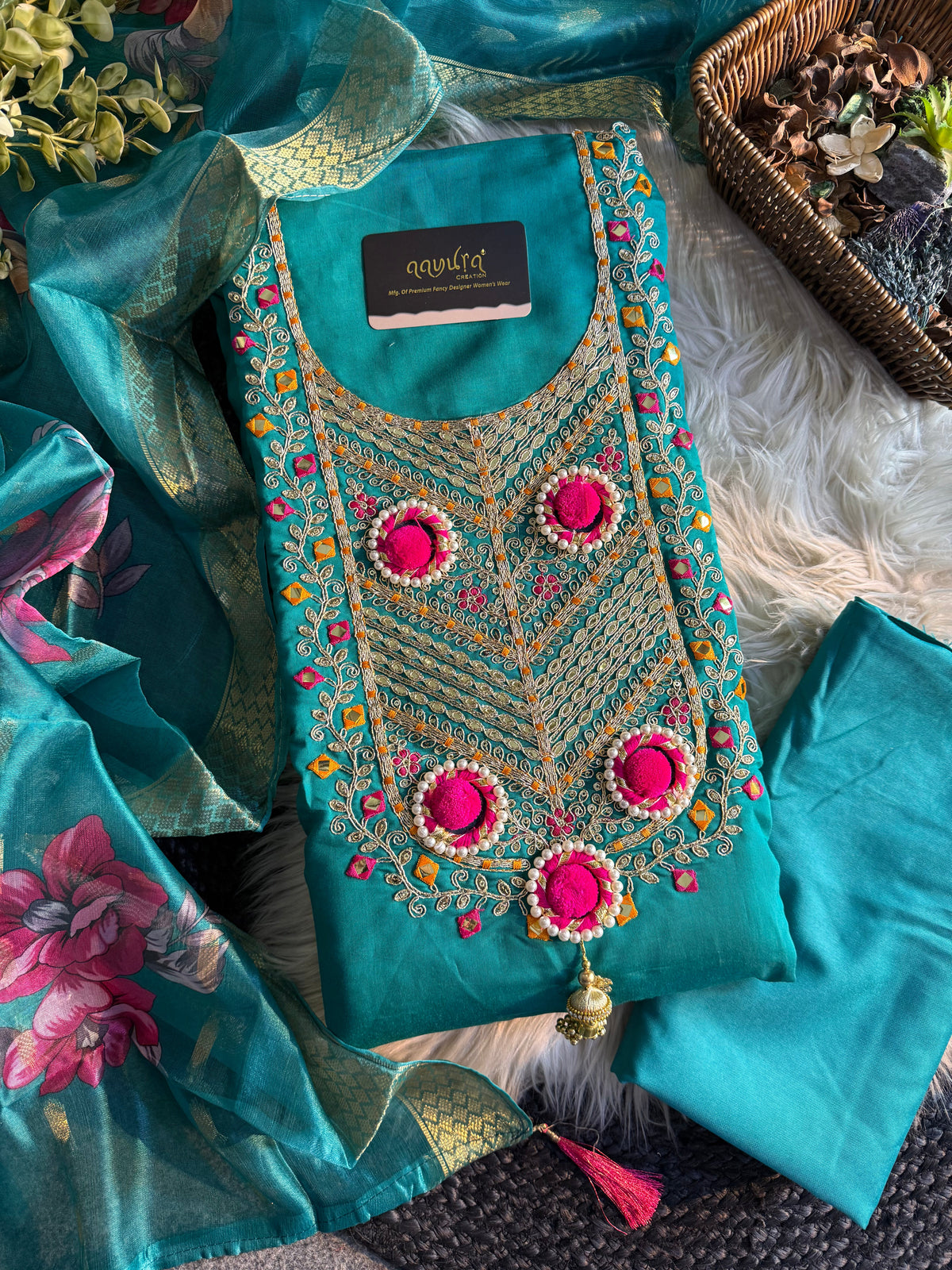 Graceful Roman Unstitched Silk Suit