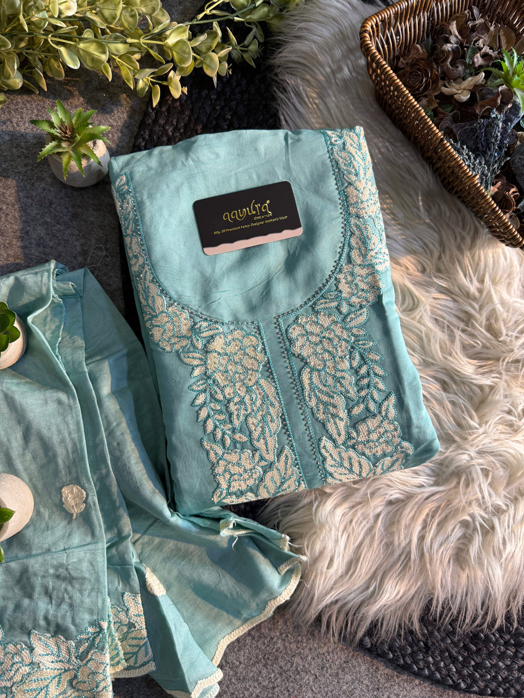 Festive Roman Unstitched Silk Suit
