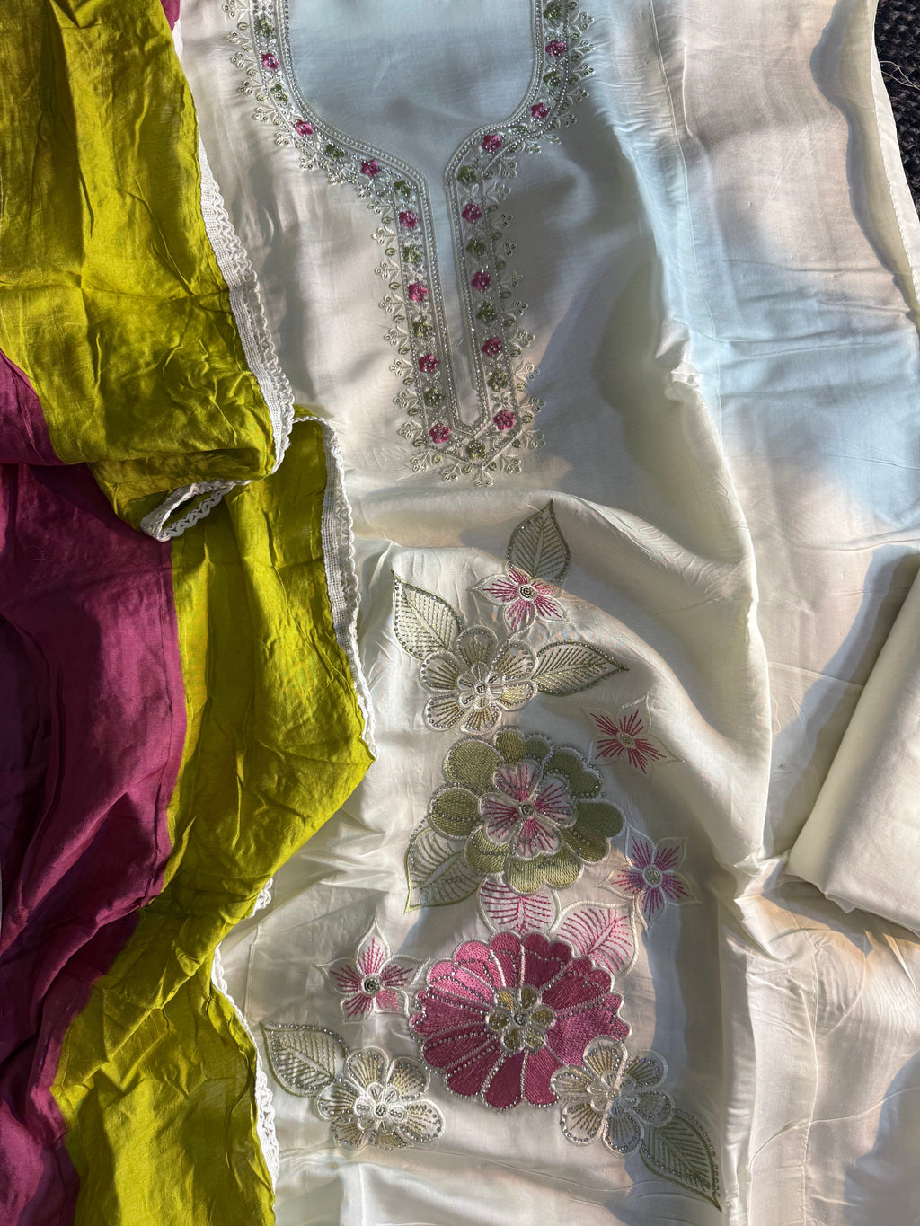 Luxury Roman Silk Unstitched Suit