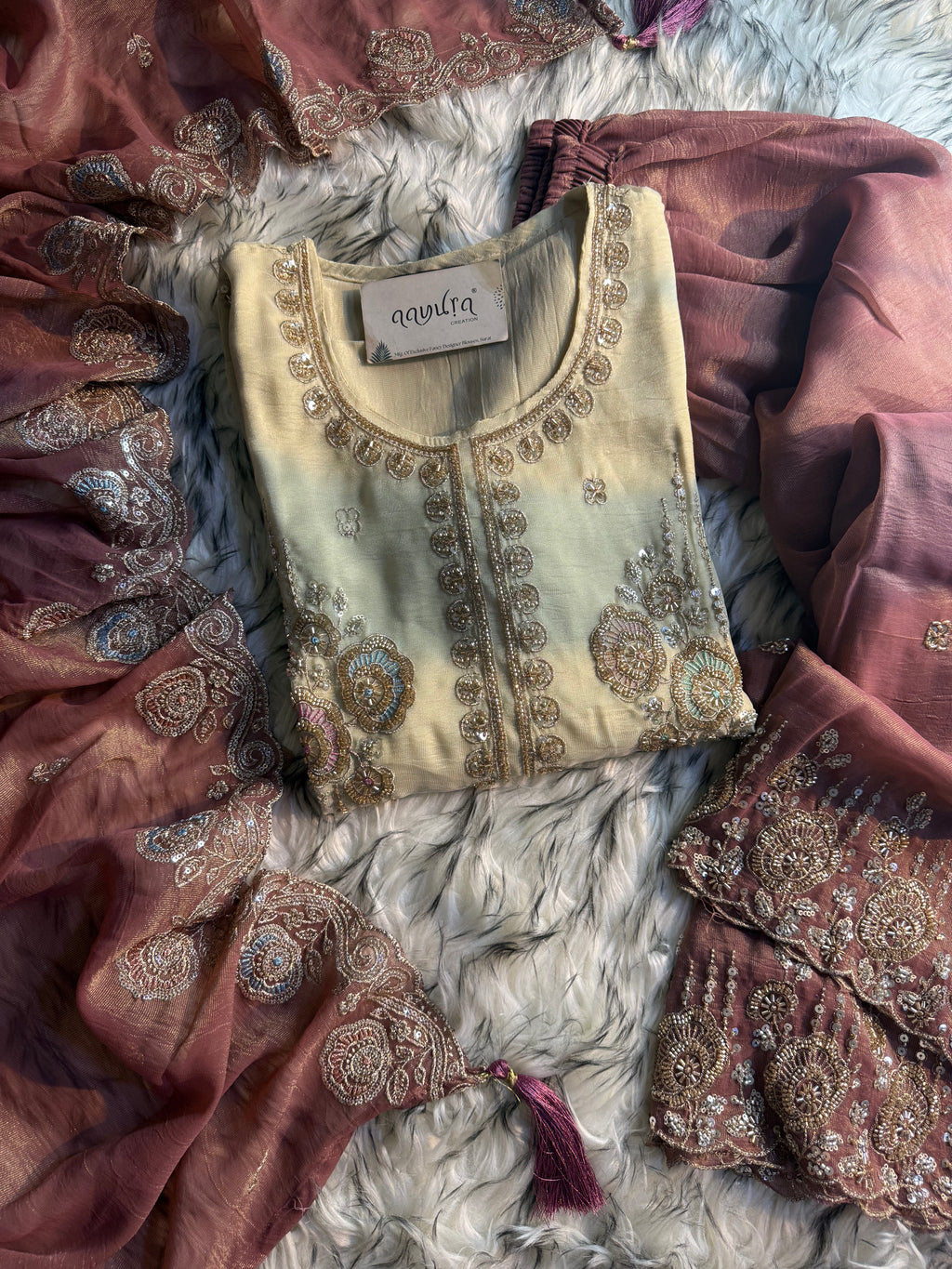 Zariya Glorious Silk Embroidered Sharara Set