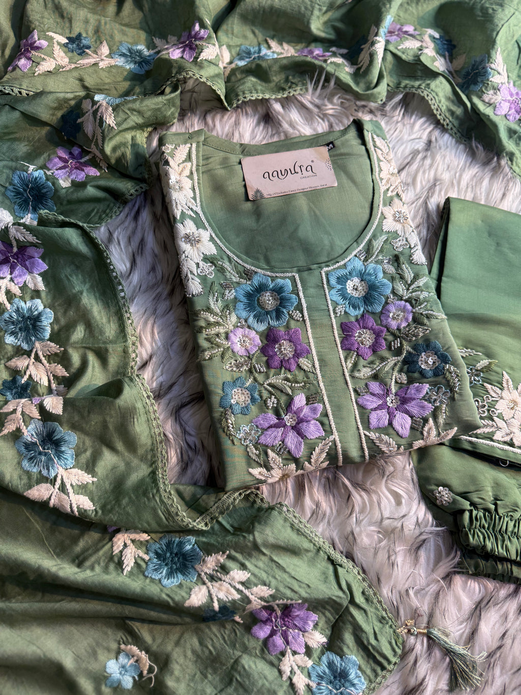 Meher Roman Silk Festive Sharara Set