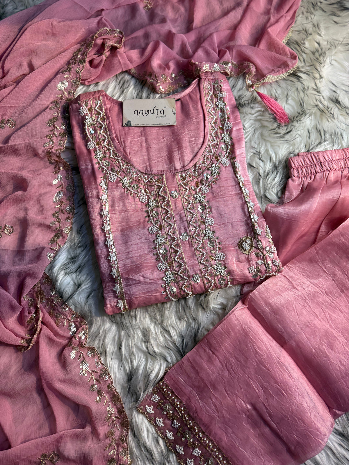 Nazrana Dolomite Silk Sharara Suit Set