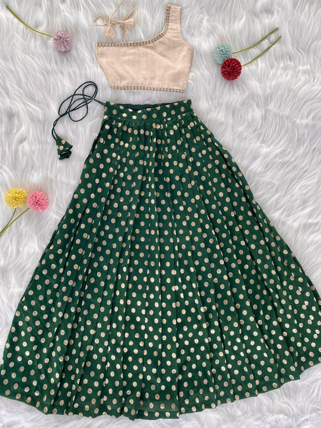 One-Shoulder Zari Set