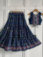 Blue Raas Rani Skirt Set