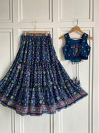 Blue Raas Rani Skirt Set