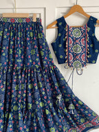 Blue Raas Rani Skirt Set